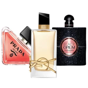 PACK DE 3 PERFUMES: PRADA PARADOX, BLACK OPIUM YSL, LIBRE – 100ML